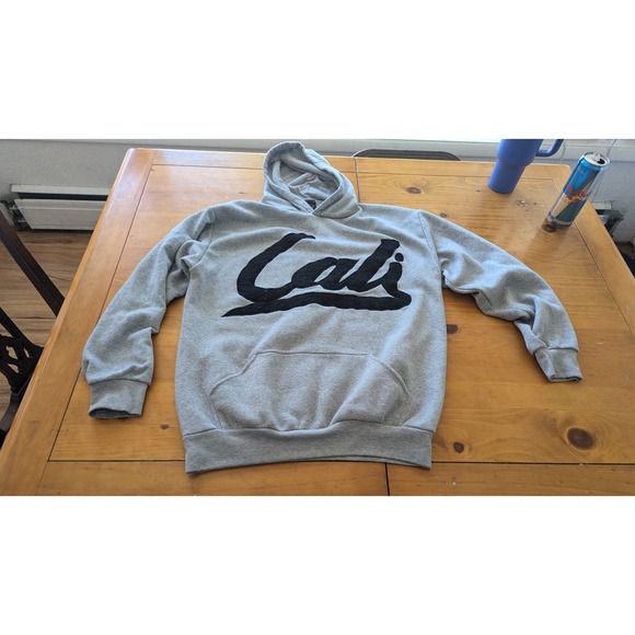 Mens Original Deluxe Cali Graphic Hoodie Sweatshirt Pullover Gray 2XL - Picture 1 of 5